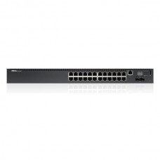 Dell Networking N2024P, L2, POE+, 24x 1GbE + 2x 10GbE SFP+ Fixed Ports, Stacking, IO To PSU Air, AC