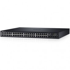 Dell Networking N1548P, PoE+, 48x 1GbE + 4x 10GbE SFP+ fixed ports, Stacking, IO to PSU airflow, AC